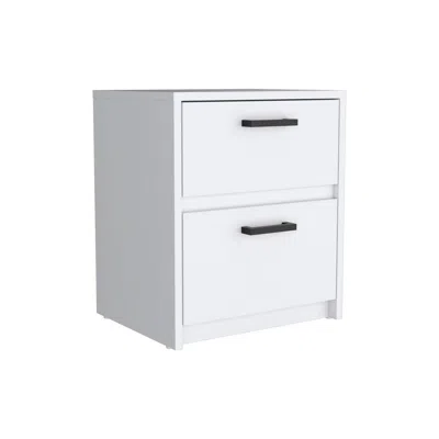 DEPOT E-SHOP DEPOT E-SHOP BETHEL 2 DRAWERS NIGHTSTAND WITH HANDLES, WHITE