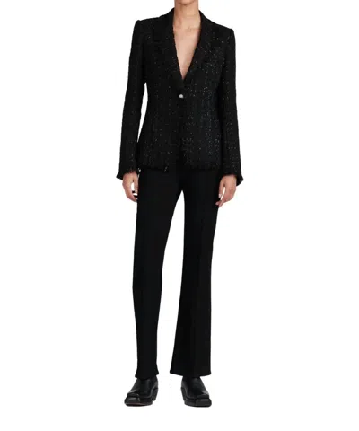 DEREK LAM 10 CROSBY ADELAIDE FRINGE BIAS JACKET IN BLACK/SILVER