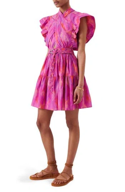 DEREK LAM 10 CROSBY DEREK LAM 10 CROSBY FINN RUFFLE CAP SLEEVE FAUX WRAP DRESS