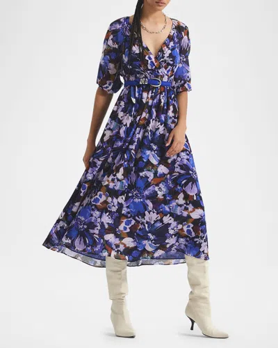 DEREK LAM 10 CROSBY KATIE FLORAL MAXI DRESS