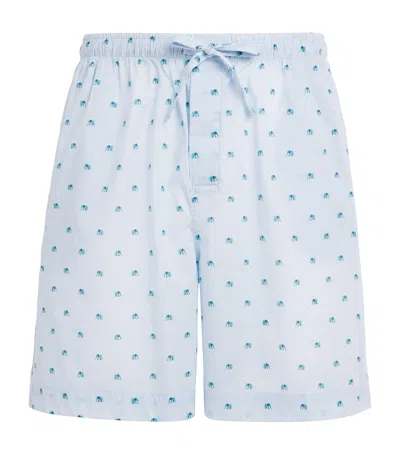 DEREK ROSE COTTON ELEPHANT PRINT LEDBURY LOUNGE SHORTS