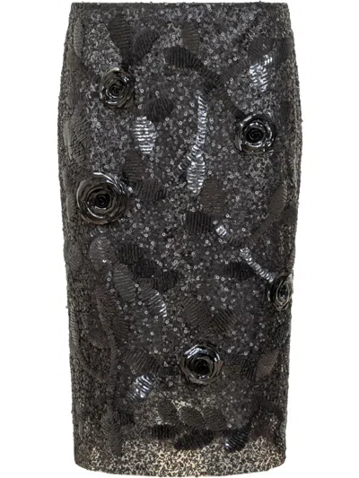 DES_PHEMMES SEQUIN-EMBELLISHED MIDI SKIRT