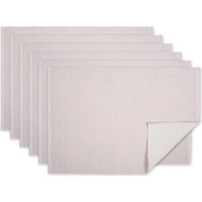 DESIGN IMPORTS DESIGN IMPORTS LAVENDER FOG DOBBY DOT RIB SET OF 4 PLACEMATS