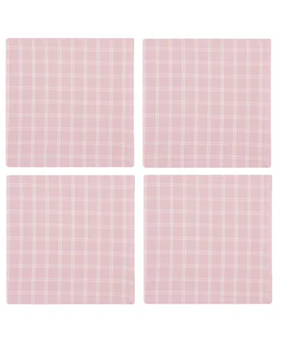 DESIGN IMPORTS LILAC WINDOWPANE PLAID COTTON NAPKINS, SET OF 4