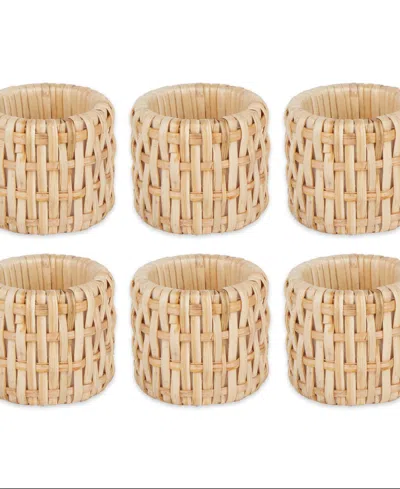 DESIGN IMPORTS RATTAN NAPKIN RING, SET OF 6