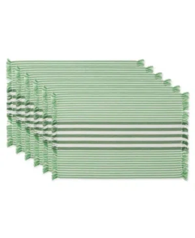 DESIGN IMPORTS STRIPES WITH FRINGE PLACEMAT, SET OF 6