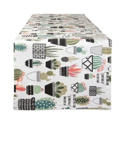 DESIGN IMPORTS URBAN OASIS CACTUS PRINT TABLE RUNNER, 14" X 108"