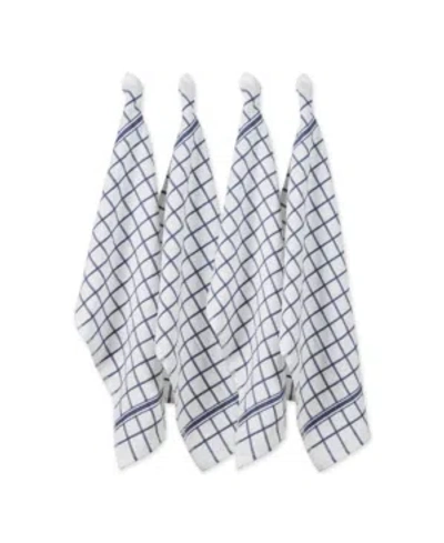 DESIGN IMPORTS WINDOWPANE TERRY DISHTOWEL, SET OF 4