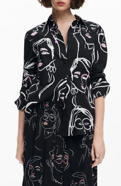 DESIGUAL DESIGUAL CAM FACES SHIRT