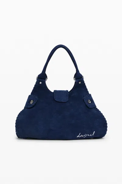 DESIGUAL SMALL WOVEN LEATHER BAG