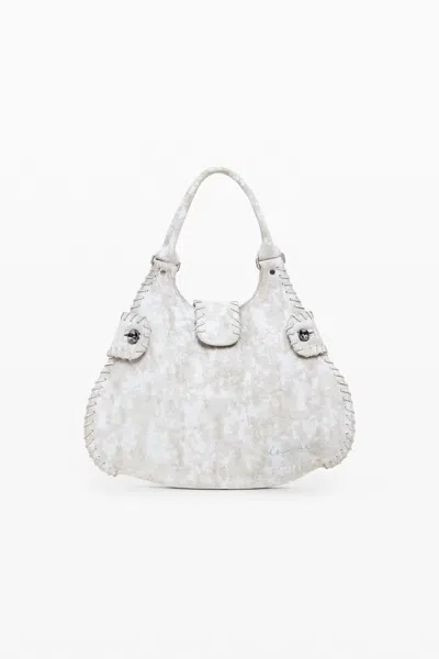 DESIGUAL SMALL WOVEN LEATHER BAG