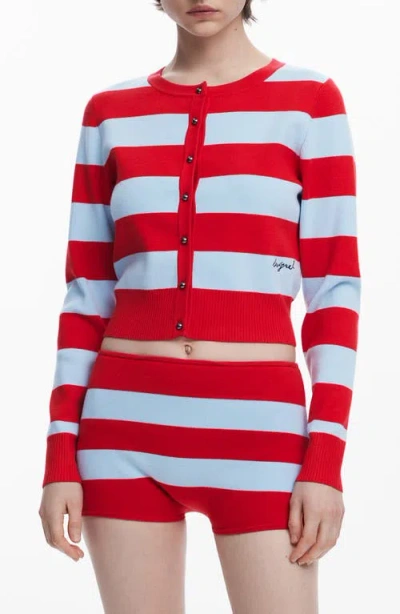 DESIGUAL DESIGUAL STRIPE CARDIGAN SWEATER