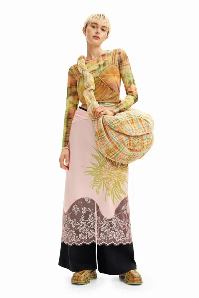 DESIGUAL DOUBLE LAYER KNIT T-SHIRT