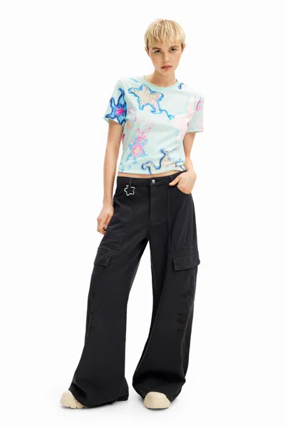 DESIGUAL COLLINA STRADA TRIBAL FLORAL CARGO TROUSERS