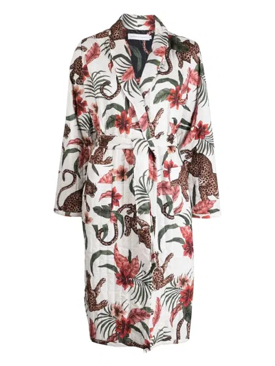 DESMOND & DEMPSEY GRAPHIC-PRINT COTTON ROBE