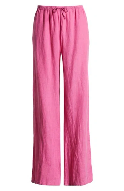 DESMOND & DEMPSEY DESMOND & DEMPSEY LINEN FLARE PAJAMA PANTS