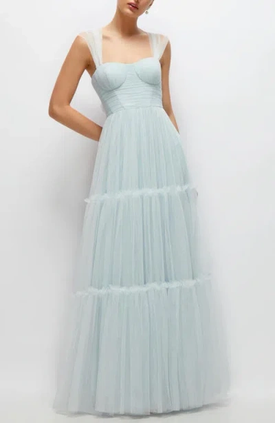 DESSY COLLECTION DESSY COLLECTION TIERED TULLE EVENING DRESS