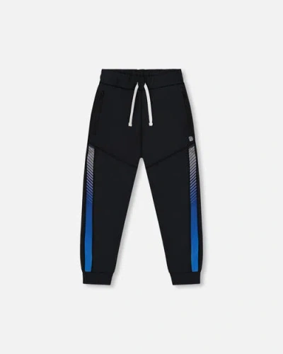 DEUX PAR DEUX DEUX PAR DEUX BOY'S ATHLETIC PANTS BLUE AND BLACK