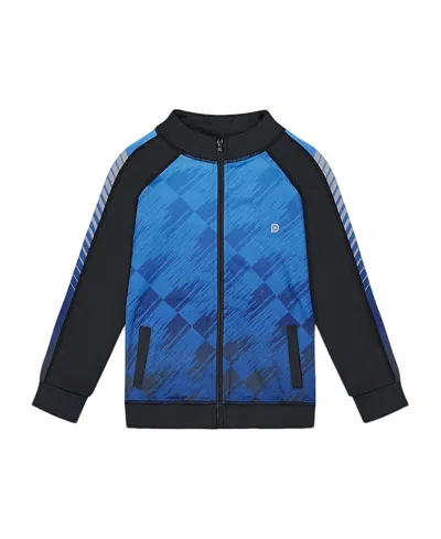 DEUX PAR DEUX DEUX PAR DEUX BOYS' PRINTED FULL ZIP ATHLETIC CARDIGAN - LITTLE KID