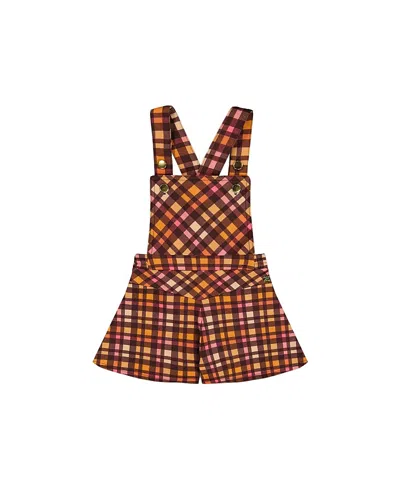 DEUX PAR DEUX DEUX PAR DEUX GIRLS' MILANO PLAID SHORTALL - LITTLE KID