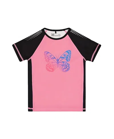 DEUX PAR DEUX DEUX PAR DEUX GIRLS' PRINTED SHORT SLEEVE ATHLETIC TOP - LITTLE KID