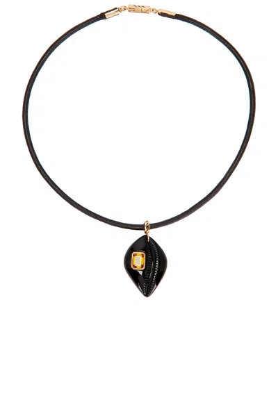 DEZSO BY SARA BELTR?N COWRY MEDIO EMERALD CUT CITRINE NECKLACE