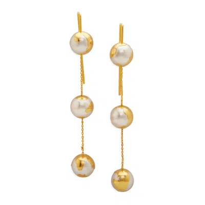 DHWANI BANSAL WOMEN'S GOLD / WHITE GOLD SELENE EARRINGS WITH PEARLS