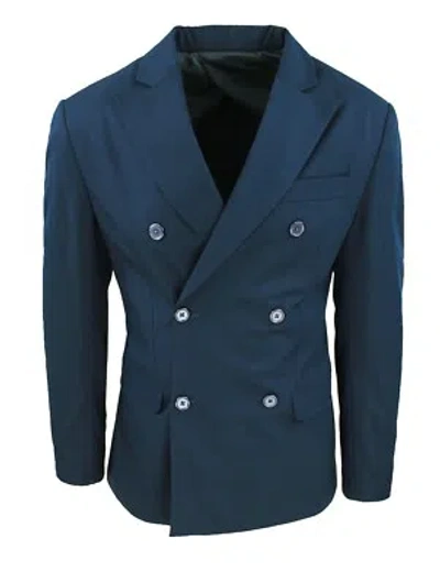 DIAMOND COLLEZIONI JACKE HERREN SCHNEIDEREI DUNKELBLAU SLIM FIT BLAZER ZWEIREIHIG 100% MADE ITALY