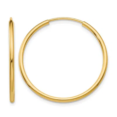 DIAMOND2DEAL 10K GOLD 1.5MM ROUND ENDLESS HOOP EARRINGS