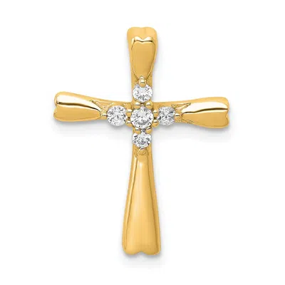 DIAMOND2DEAL 10K GOLD 1/6CT. 5-STONE DIAMOND CROSS CHAIN SLIDE PENDANT