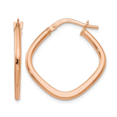DIAMOND2DEAL 10K ROSE GOLD SQUARE SHAPE HOOP EARRINGS