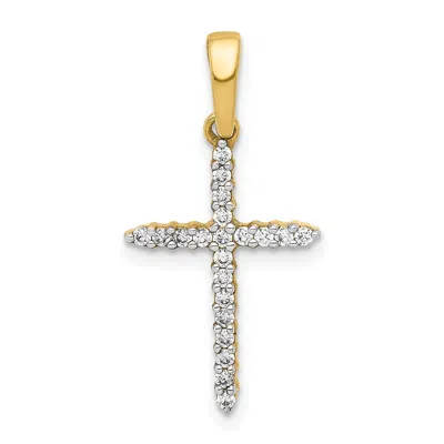 DIAMOND2DEAL 10K YELLOW GOLD 1/6CT. DIAMOND CROSS PENDANT