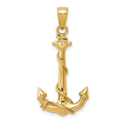 DIAMOND2DEAL 10K YELLOW GOLD ANCHOR ROPE PENDANT