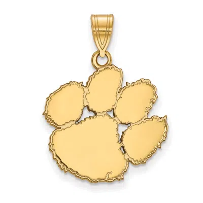 DIAMOND2DEAL 10K YELLOW GOLD CLEMSON UNIVERSITY TIGER PAW LARGE PENDANT