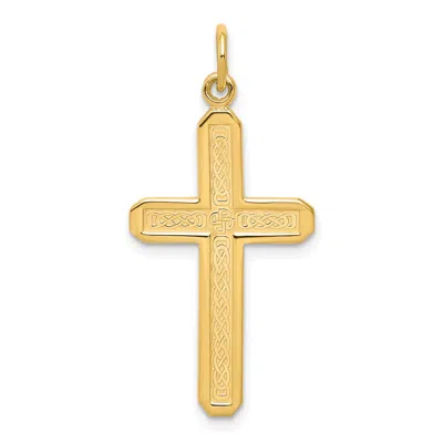 DIAMOND2DEAL 10K YELLOW GOLD CROSS CHARM