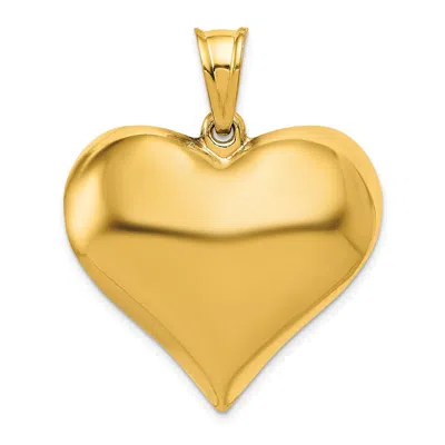 DIAMOND2DEAL 10K YELLOW GOLD POLISHED 3-D HEART PENDANT
