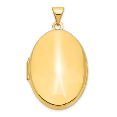 DIAMOND2DEAL 10K YELLOW GOLD POLISHED DOMED OVAL LOCKET PENDANT