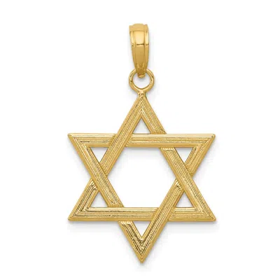 DIAMOND2DEAL 10K YELLOW GOLD POLISHED STAR OF DAVID PENDANT