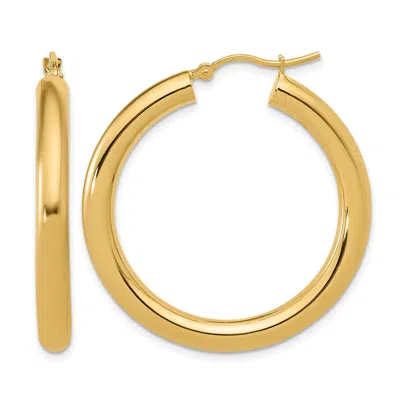 DIAMOND2DEAL 10K YELLOW GOLD ROUND HOOP EARRINGS