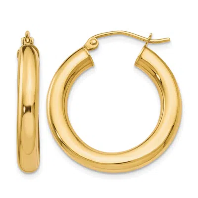 DIAMOND2DEAL 10K YELLOW GOLD ROUND LIGHTWEIGHT HOOP EARRINGS