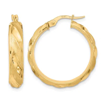 DIAMOND2DEAL 10K YELLOW GOLD ROUND TWISTED HOOP EARRINGS