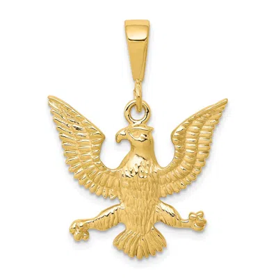 DIAMOND2DEAL 10K YELLOW GOLD SOLID POLISHED SPREAD EAGLE CHARM