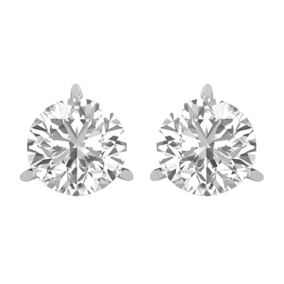 DIAMOND2DEAL 14K GOLD 0.40CT ROUND LAB GROWN DIAMOND STUD EARRINGS 3 PRONG