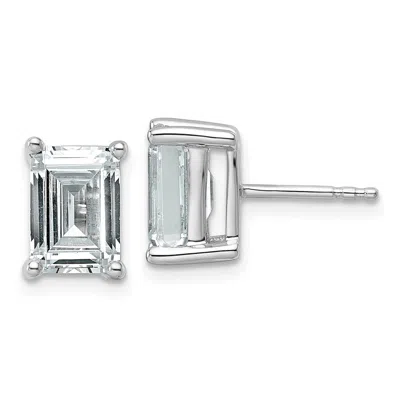 DIAMOND2DEAL 14K GOLD 4 CT EMERALD LAB GROWN DIAMOND STUD EARRINGS VS CLARITY, G-H COLOR