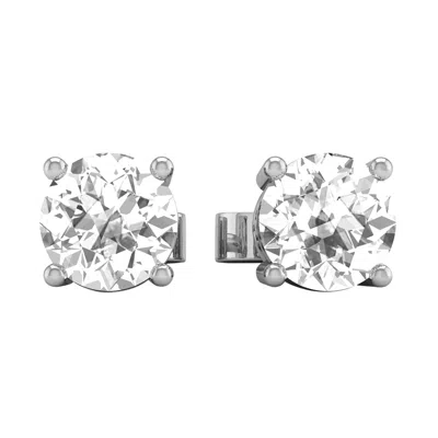 DIAMOND2DEAL 14K GOLD 5 CTW ROUND LAB GROWN DIAMOND SOLITAIRE STUD EARRINGS