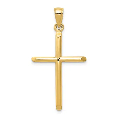 DIAMOND2DEAL 14K GOLD POLISHED CROSS PENDANT