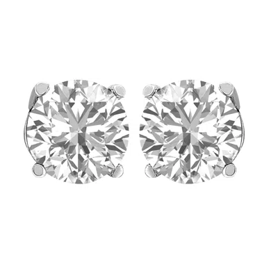 DIAMOND2DEAL 14K WHITE GOLD 10 CTW ROUND LAB GROWN DIAMOND SOLITAIRE STUD EARRINGS