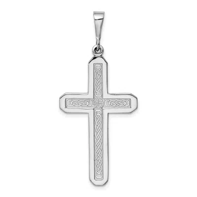 DIAMOND2DEAL 14K WHITE GOLD CROSS PENDANT
