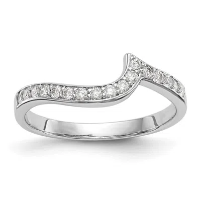 DIAMOND2DEAL 14K WHITE GOLD LAB GROWN DIAMOND WEDDING BAND RING 0.19CT CLARITY- VS COLOR- G-H