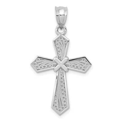 DIAMOND2DEAL 14K WHITE GOLD PASSION CROSS PENDANT